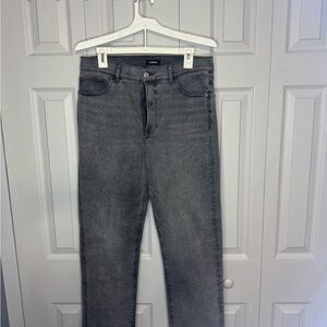 Express Women's Charcoal Straight Leg Jeans